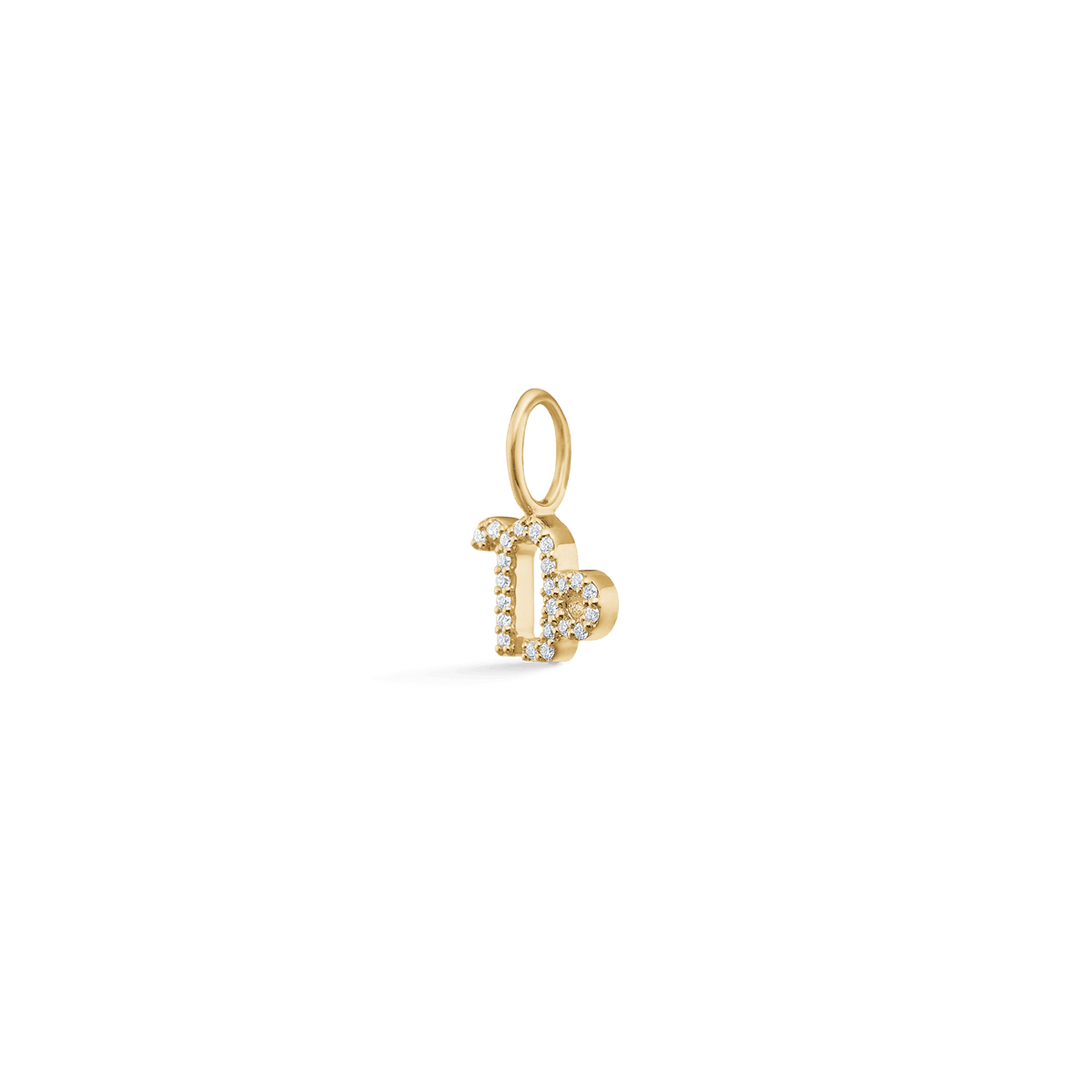 RO Copenhagen My Zodiac Zodiac Diamond Pendant in gold with clear diamonds. Model p114y4-002-1.