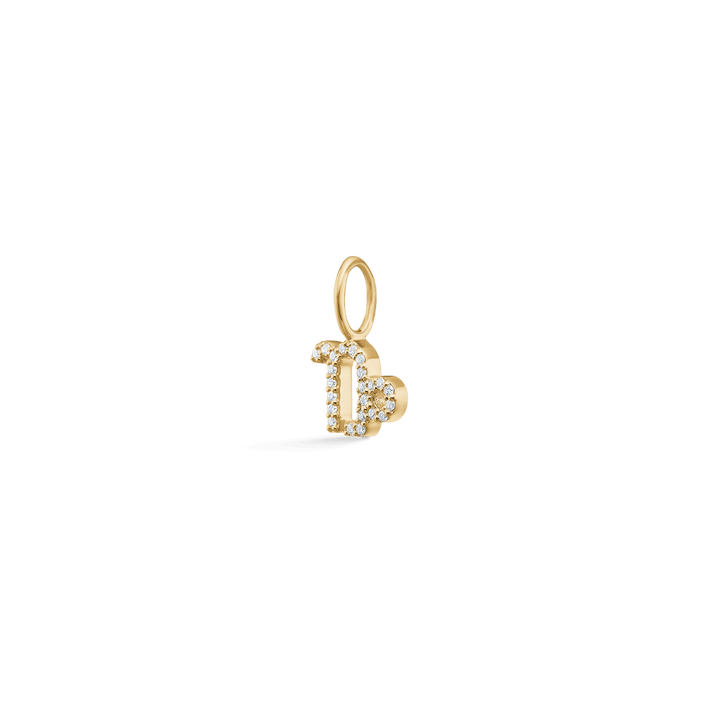 RO Copenhagen My Zodiac Zodiac Diamond Pendant in gold with clear diamonds. Model p114y4-002-1.