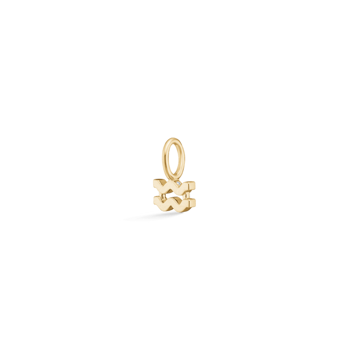 Ro Copenhagen My Zodiac Zodiac gold pendant with wavy lines and small stone, Model P114Y3-003