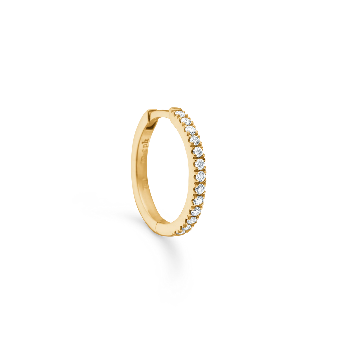 RO Copenhagen Rock Classic Diamond Creole Small 18 kt gold earring with diamonds, model E110Y110-1.