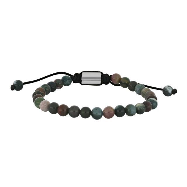 Son of Noa Men's Bracelet with dark natural stones on black cord, adjustable closure. Model 80890222700