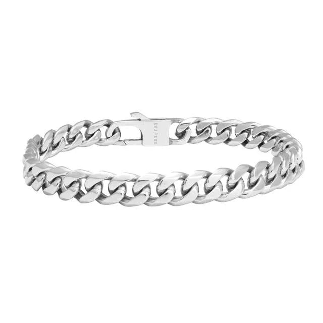 Son of Noa men's bracelet in polished steel with strong chain, simple and stylish design. Model 809300227-001