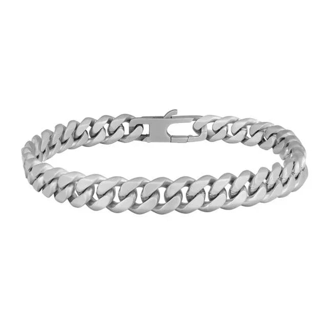 Son of Noa men's bracelet matt steel with classic chain design, Model 809300027-001-1