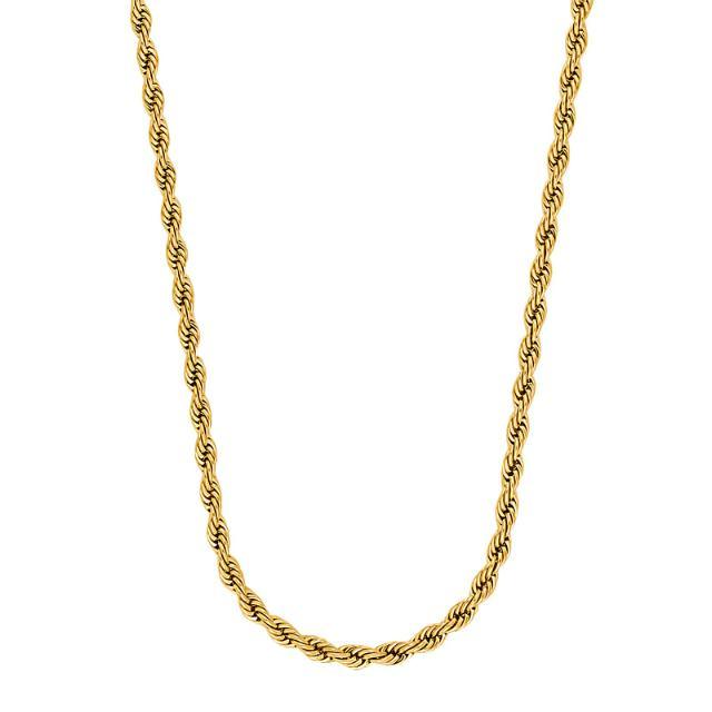 Son of Noa Men's necklace with twisted design in gold-colored metal on a white background. Model 20890222860.