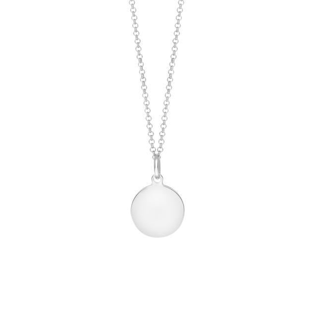 Son of Noa men's necklace in silver, simple and round pendant, polished surface. Model 20670020900
