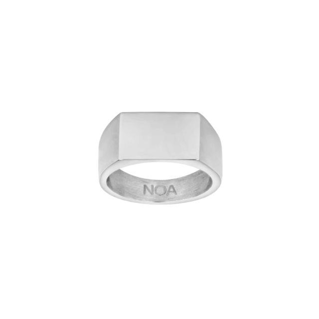 Son of Noa Men's ring in steel with square front, matte silver design. Model 108400227-001