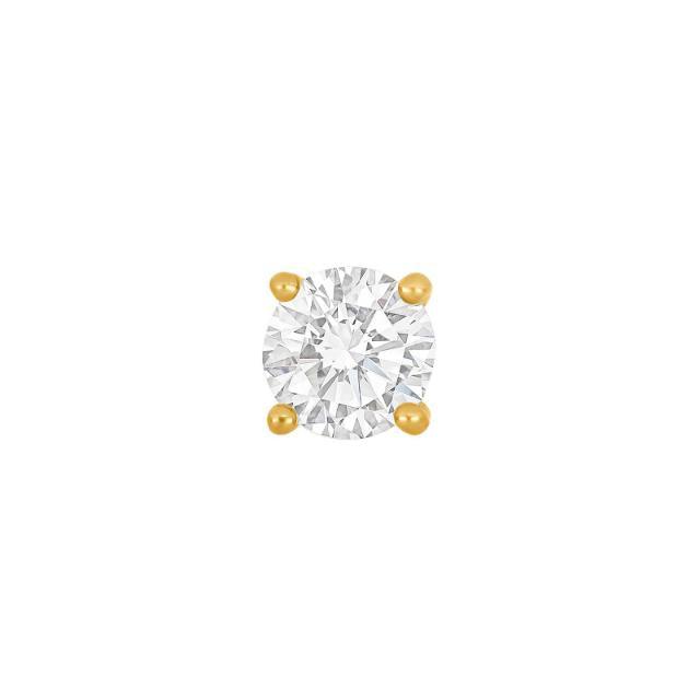Son of Noa Single earrings with zirconia in a round setting with gold details on a white background. Model 30454035900