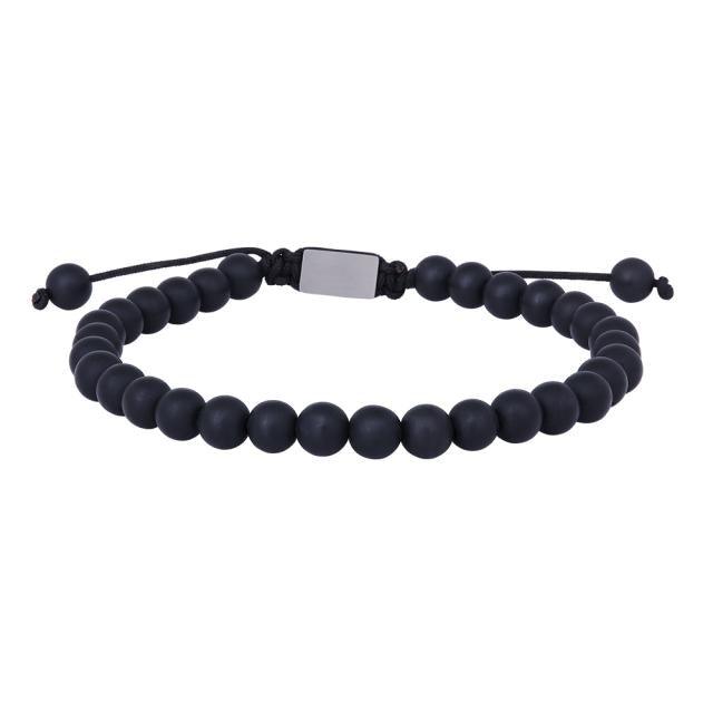 Son of Noa Stone Bracelet shows a black pearl bracelet with adjustable cord, matte finish. Model 80980040000