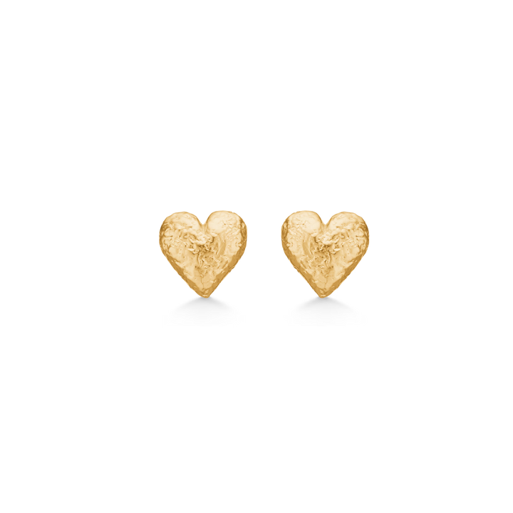 studio-z-amour-heart-earrings-in-gold-plated-silver, fine heart earring in gold-plated silver with matte finish. Model 7210357.