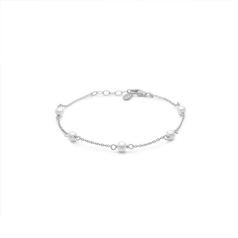 studio-z-bracelet-with-pearls, silver bracelet with five white pearls on thin chain, Model 7153344-7153344-1