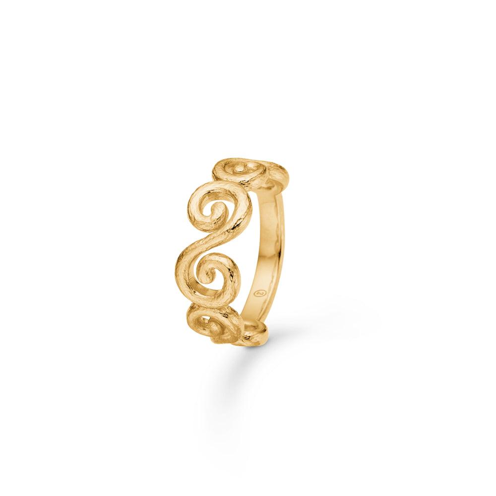 Studio Z Curiosity 18kt gold-plated ring with twisted details in shiny gold look, Model 7240870-002-1