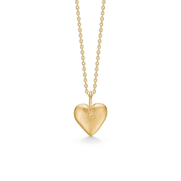 Studio Z Gold-plated Beloved Heart Necklace with matte surface and gold-look chain. Model 7220866-1