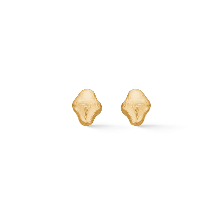 Studio Z Lumi Studs in gold-plated silver, organic small studs in shiny gold finish. Model 7210939.