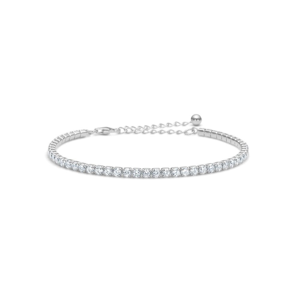 Studio-z Medium Tennis Bracelet with Zircons shows an elegant silver colored bracelet with clear zircons. Model 7157098-1.