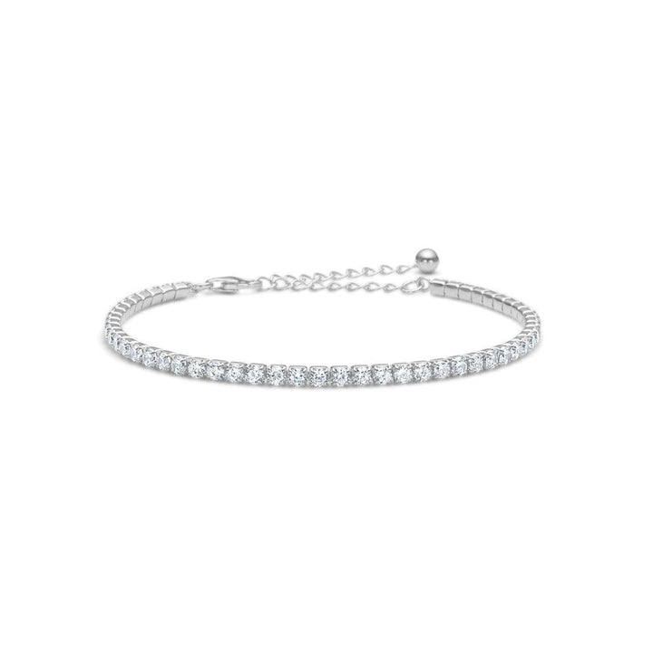 Studio-z Medium Tennis Bracelet with Zircons shows an elegant silver colored bracelet with clear zircons. Model 7157098-1.