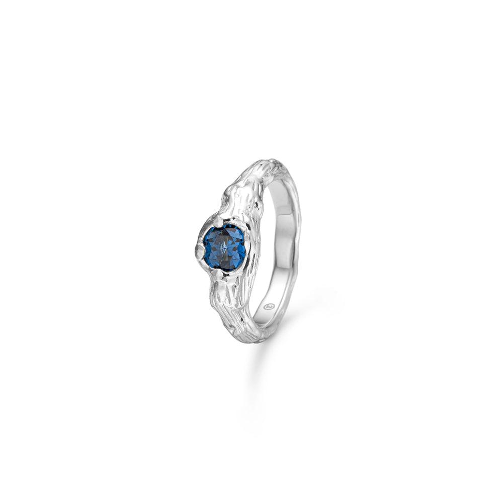 Studio Z Misty Forest Ring Silver with blue stones, showing organic structure and elegant design. Model 7147821-001-1
