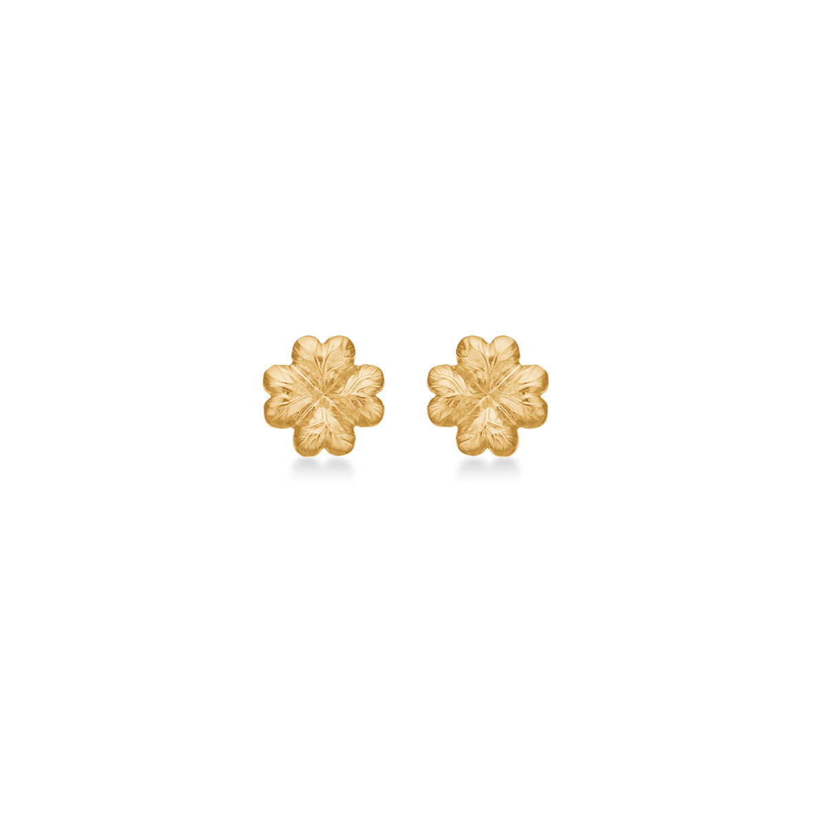 Studio Z Serene Clover earrings in gold-plated silver with clover-shaped floral motif, Model 7210359.