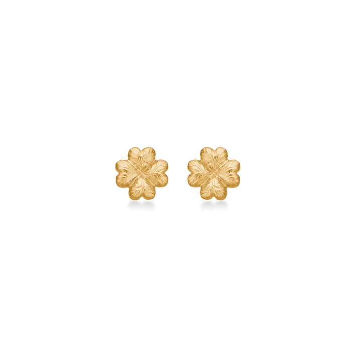 Studio Z Serene Clover earrings in gold-plated silver with clover-shaped floral motif, Model 7210359.