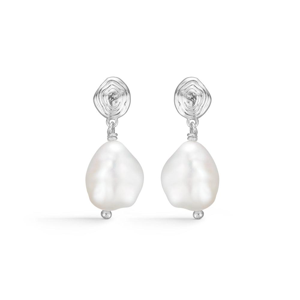 Studio Z Shell Earrings showcases a pair of elegant silver earrings with white baroque pearls. Model 7113834-1