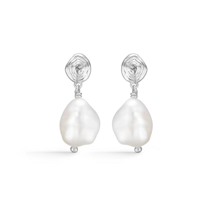 Studio Z Shell Earrings showcases a pair of elegant silver earrings with white baroque pearls. Model 7113834-1