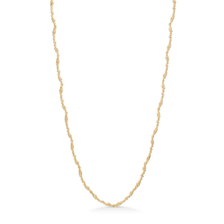 Studio Z Silica necklace shows a thin, twisted gold chain with a textured surface on a white background. Model 7227805-1