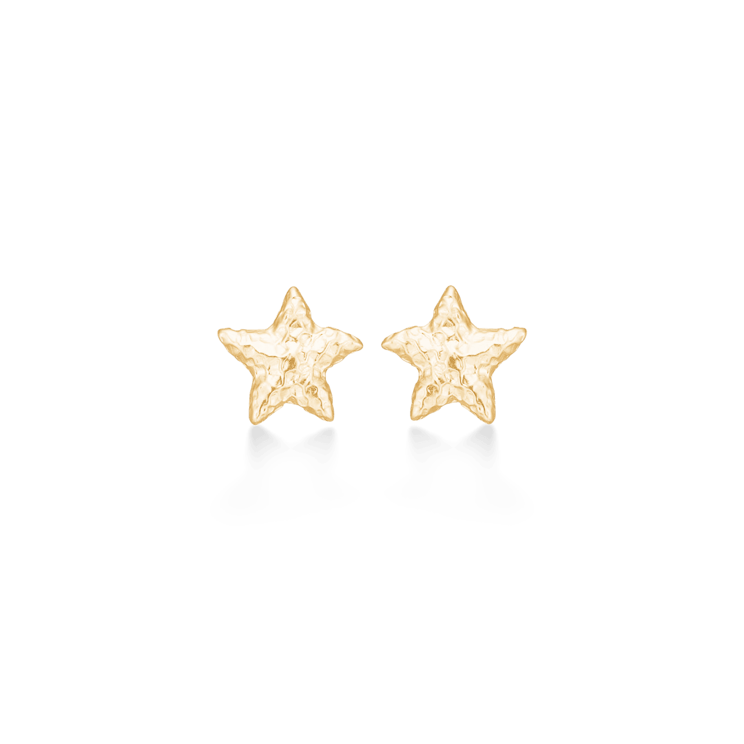 Studio Z Starfish Luster gold-plated starfish earrings in medium size with matte golden finish, Model 7210902-1.