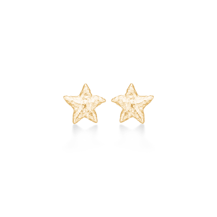 Studio Z Starfish Luster gold-plated starfish earrings in medium size with matte golden finish, Model 7210902-1.