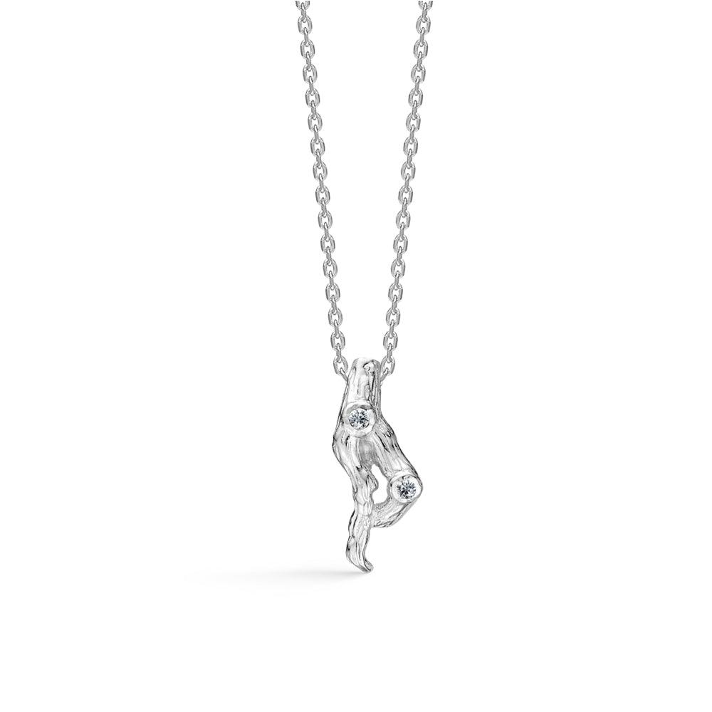 Studio Z Tangled necklace with unique silver pendant and clear stones on simple chain. Model 7127804-7127804-1