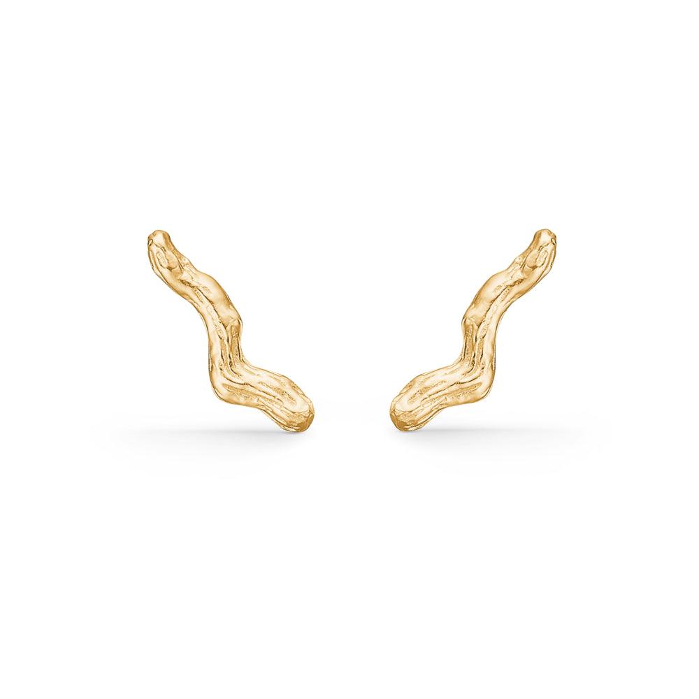 Studio Z Tangled earrings in a gold-plated look, organic shapes on a white background. Model 7210814