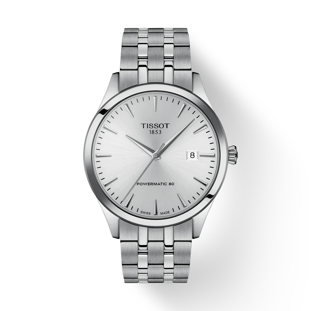 Tissot Classic Dream Powermatic 80 with steel chain and silver dial, Model T1584071103100
