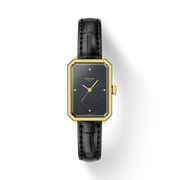 TISSOT SRV 30MM – GOLD PVD / BLACK LEATHER STRAP