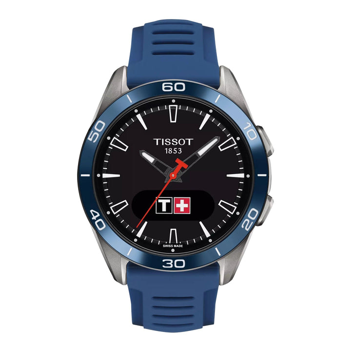 Tissot T-Touch Connect Sport with blue dial and blue silicone strap, Model T1534204705101.
