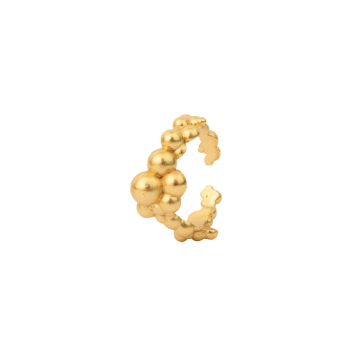 Vincent Orb Inferior Gold Plated Ring, unique bubble design in matte gold look. Model VJ215-URG-001