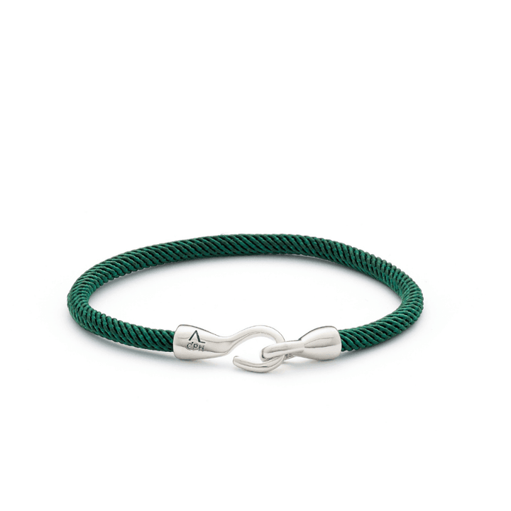 Alexander Lynggaard Bracelet Maritime Green in green wicker with silver hook clasp. Model L00114-001.