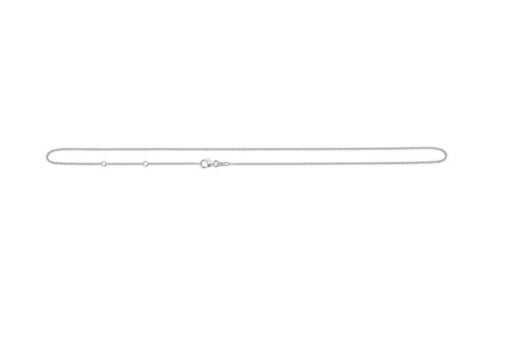 Anchor Facet Silver Necklace 55 cm shown on white background, simple and elegant silver chain. Model 9120111-9120111-2