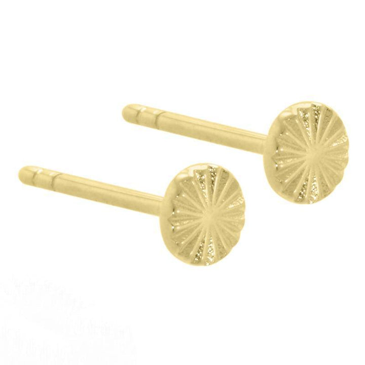 Aqua Dulce Line Coin studs silver-gilt, small round studs with patterned glossy surface. Model 4117-4117-1