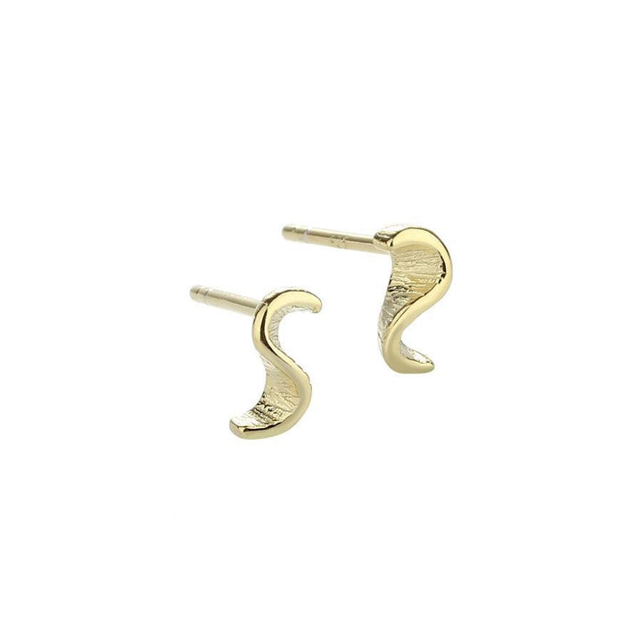 Aqua Dulce Rhumba earrings silver-plated, wavy gold earrings in glossy and matte finish, Model 5096-5096-1