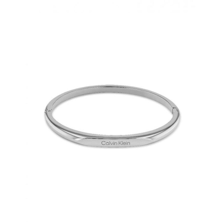 Calvin Klein Faceted Bar Bangle Steel in shiny silver look, simple and feminine bangle. Model 35000045-35000045