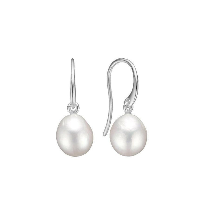 carre earrings with baroque pearls, silver earrings with white baroque pearls, Model SH4433SH4433BAROQUE-1