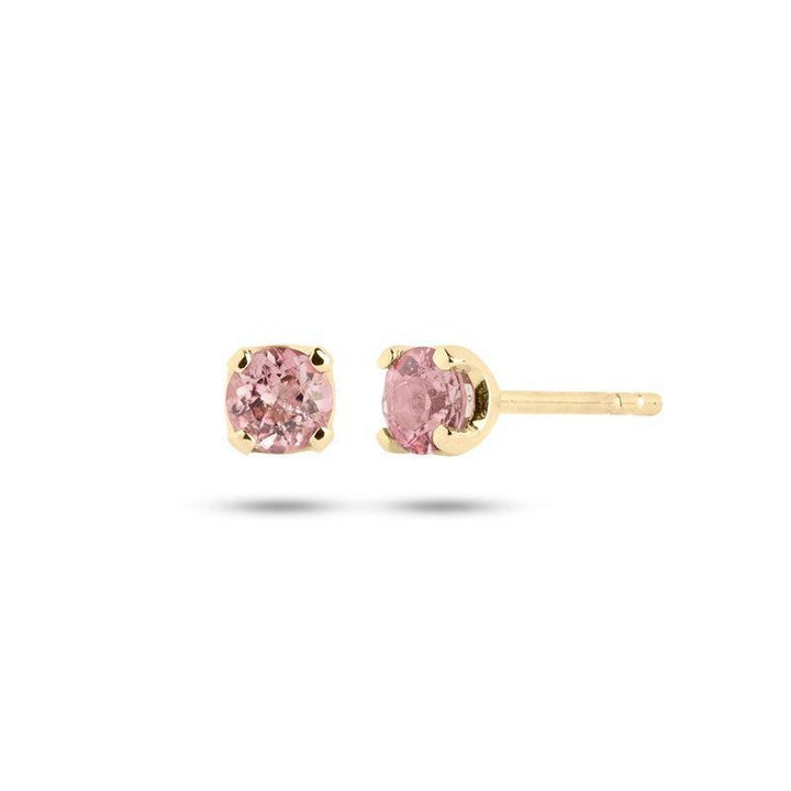 Carre Earrings in 10 carat gold with tourmaline, earrings with pink stones in an elegant design. Model TS4109-TR-PINK-1.