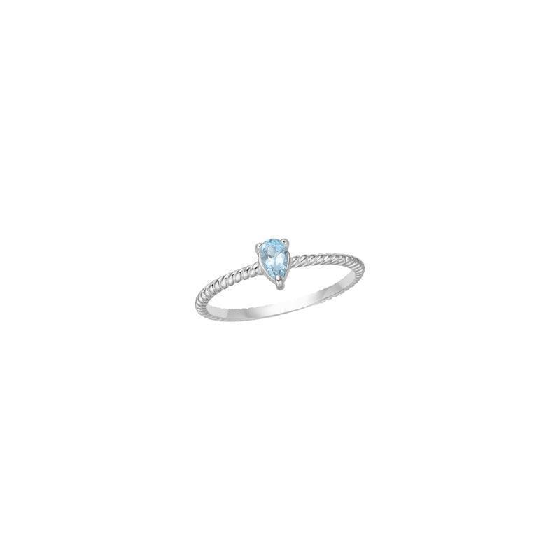 carre-silver-ring-with-blue-topaz-sr4288bt with twisted silver ring and blue topaz drop, Model SR4288BT-001-1