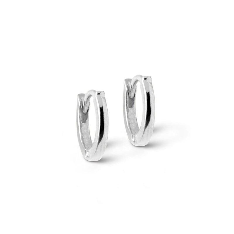 enamel classic solv hoops 6mm, shiny silver earrings in a classic round shape, Model e175s-e175s-1
