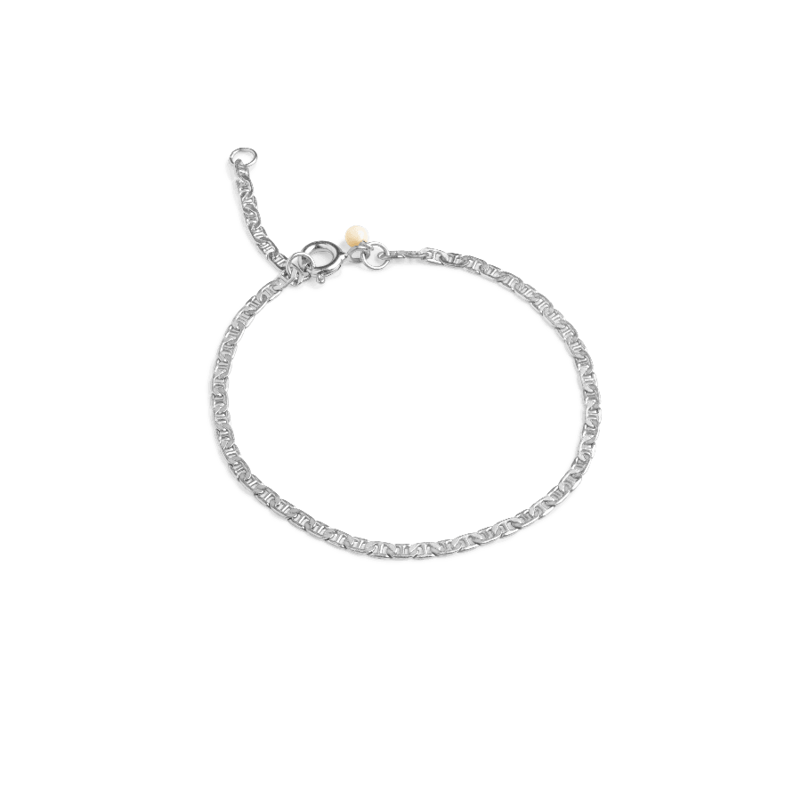 enamel-elie bracelet with detailed silver finish and small gold ball, Model B91S-B91S-1