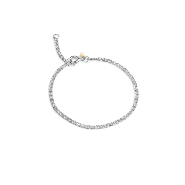 enamel-elie bracelet with detailed silver finish and small gold ball, Model B91S-B91S-1