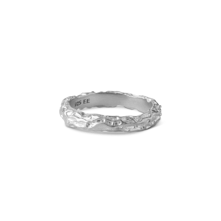 enamel gaia silver ring with organic texture and glossy surface, Model R56SM-R56SM-001