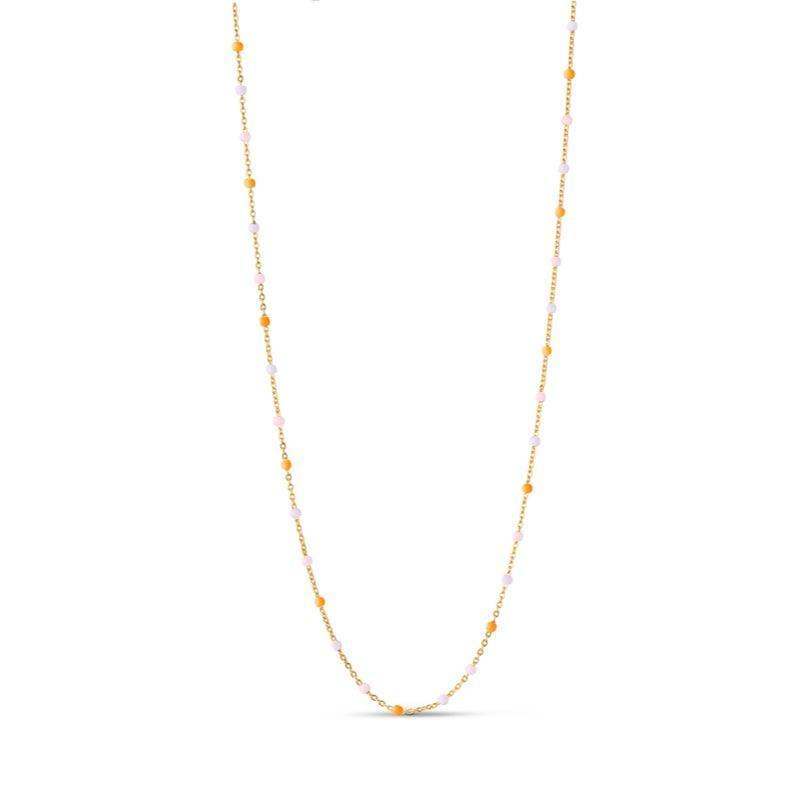 enamel lola gold plated necklace n55g heavenly with fine colored pearls, elegant simple chain. Model N55G-HEAVENLY