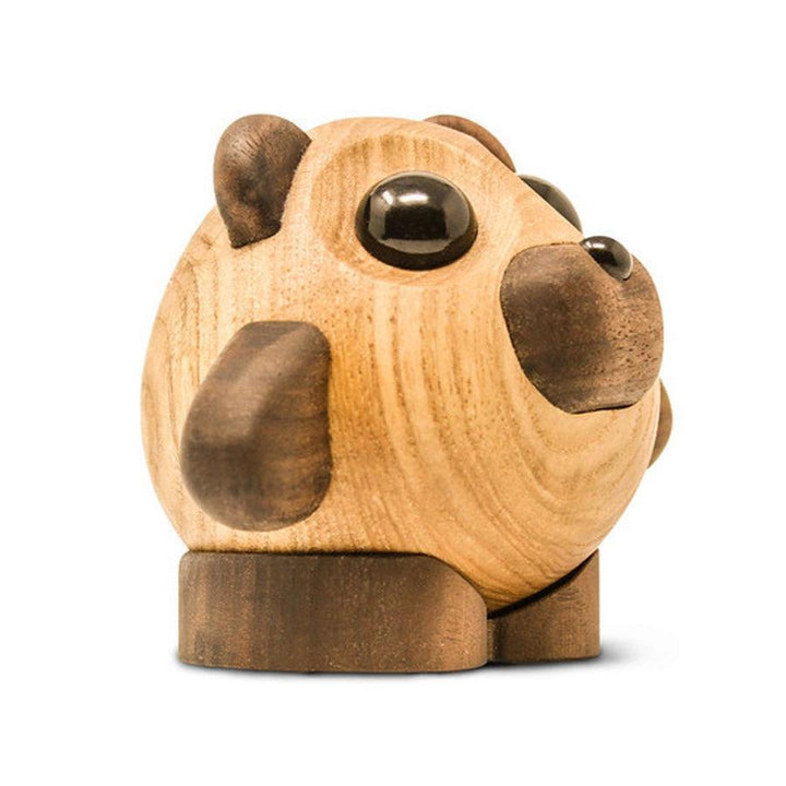 Fablewood Teddy the bear, wooden figure with light and dark brown shades, Model 1102-2.