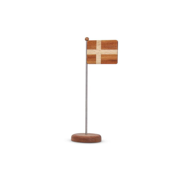 Fablewood Table flag, Danish flag in wood and metal on a round base, simple and elegant. Model 1200-2.