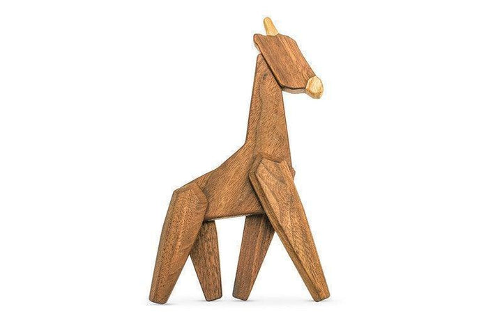 FableWood Giraffe, a decorative wooden figure in natural colored wood with bright details. Model 1027-1.