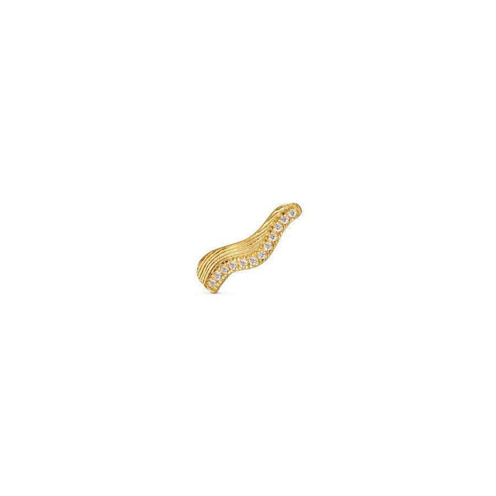 herieth-paul-x-polar-jewelry-utulvi-gold-plated-22kt gold ring, wavy design with clear stones in gold, Model UTU-ST-GD-WZ-00510-1.